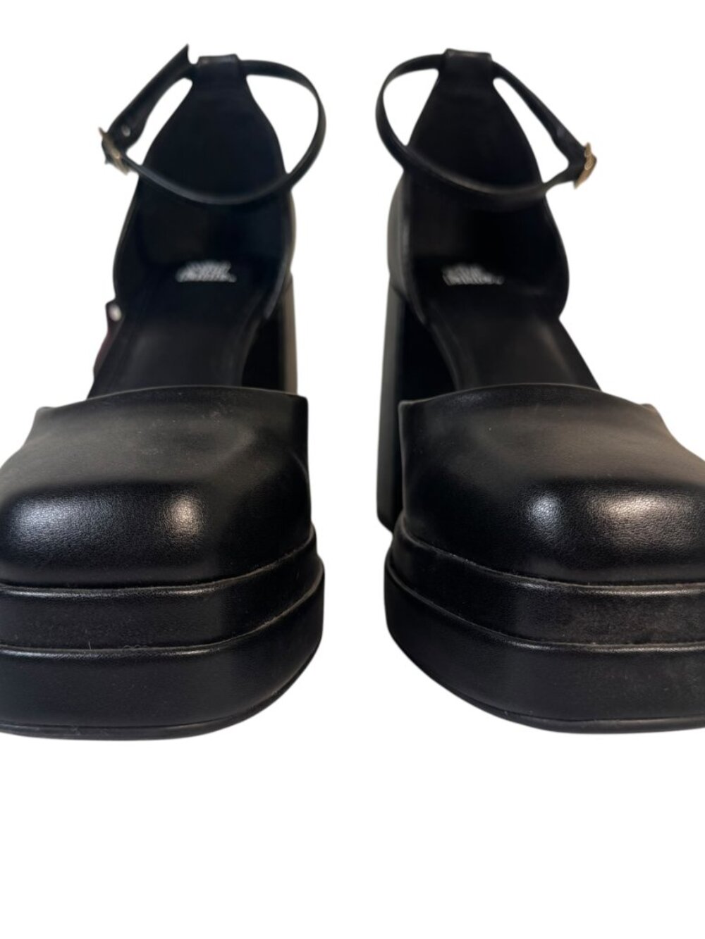 Wild Fable Bianca Black Platform Block Heels Shoes Ankle Strap Goth Club Sz 6.5 - Picture 2 of 9